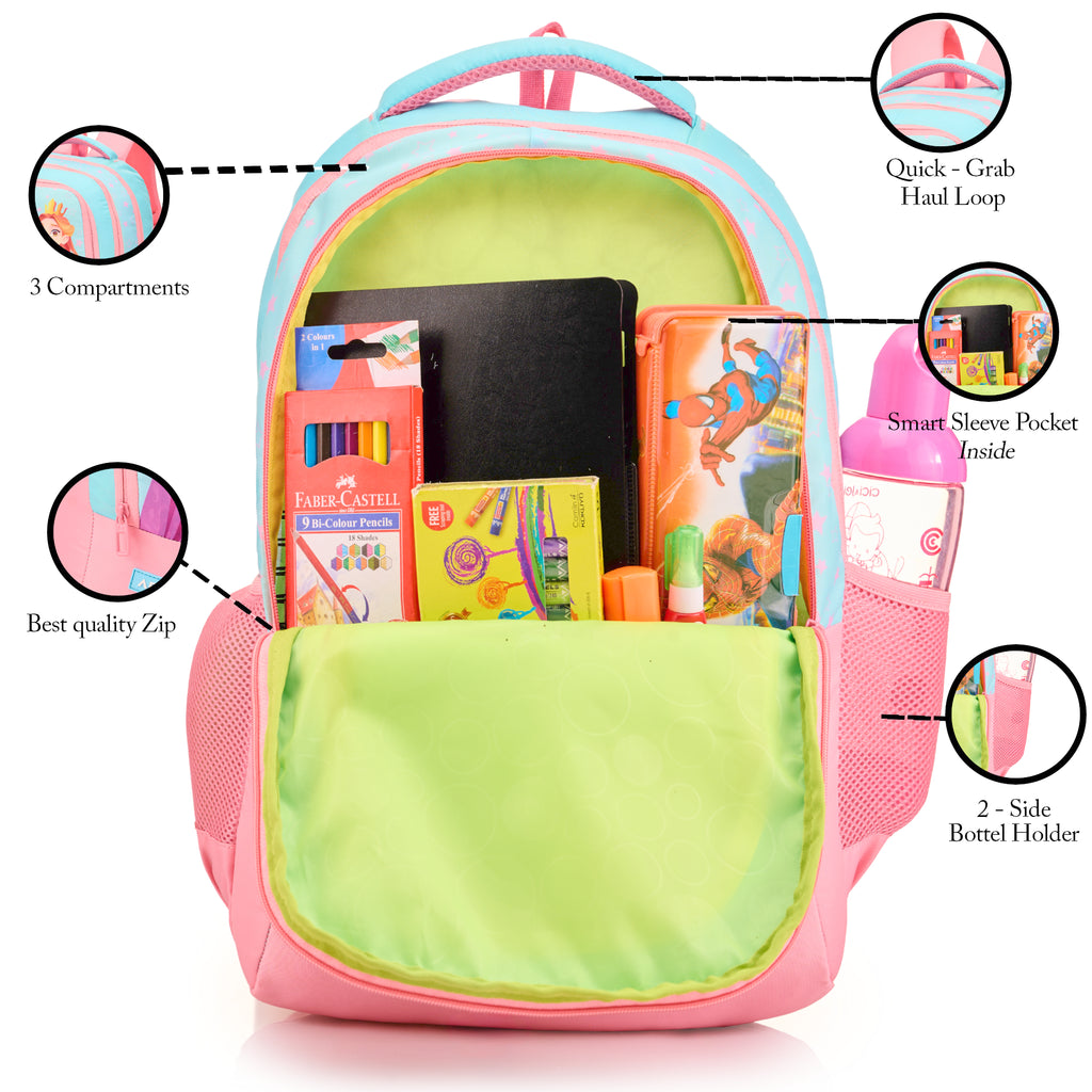 SCHOOL BAG DIANA-17"(22 LTR) LAVENDER PINK