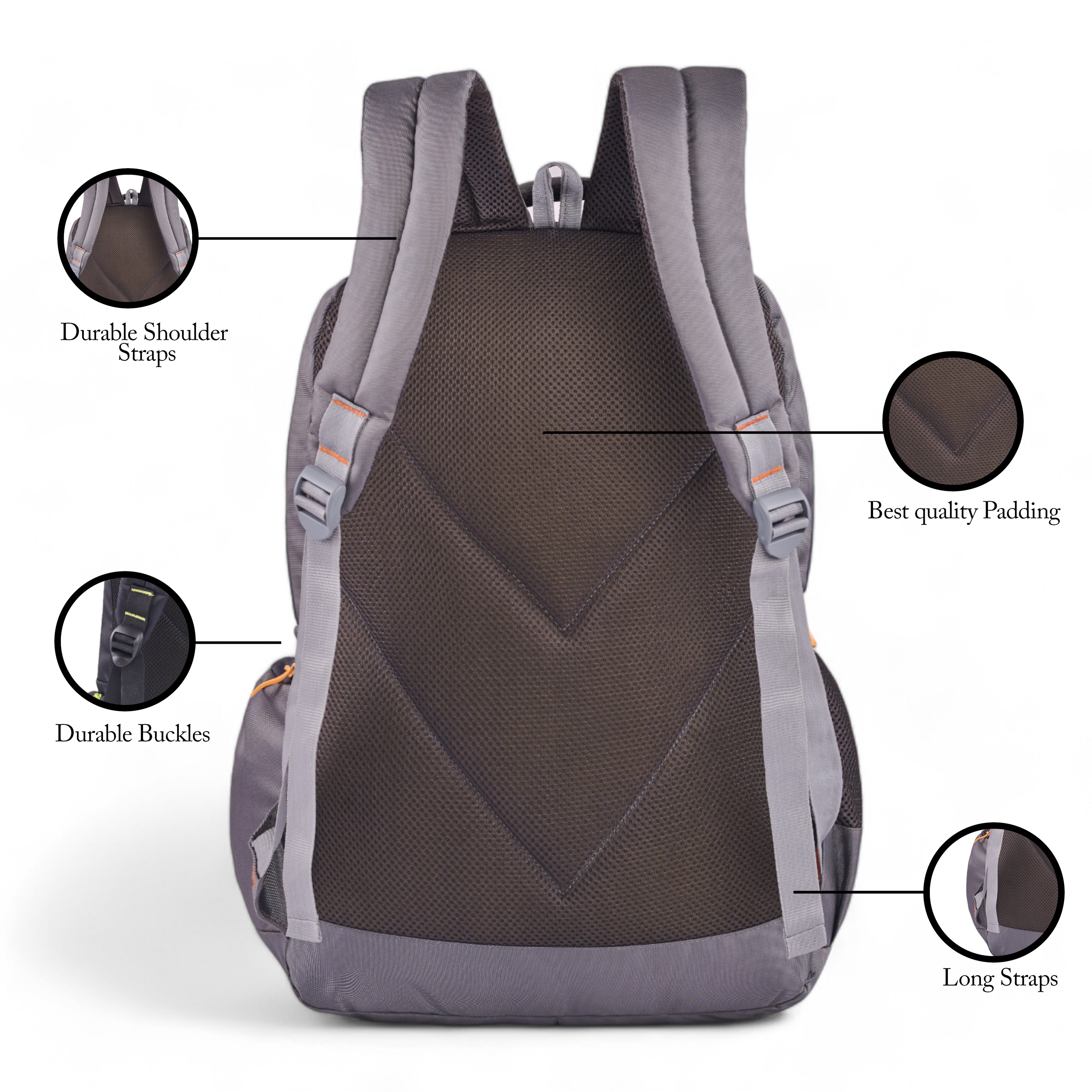 REGULAR BACK PACK TOUCH-19"(37 LTR) GREY
