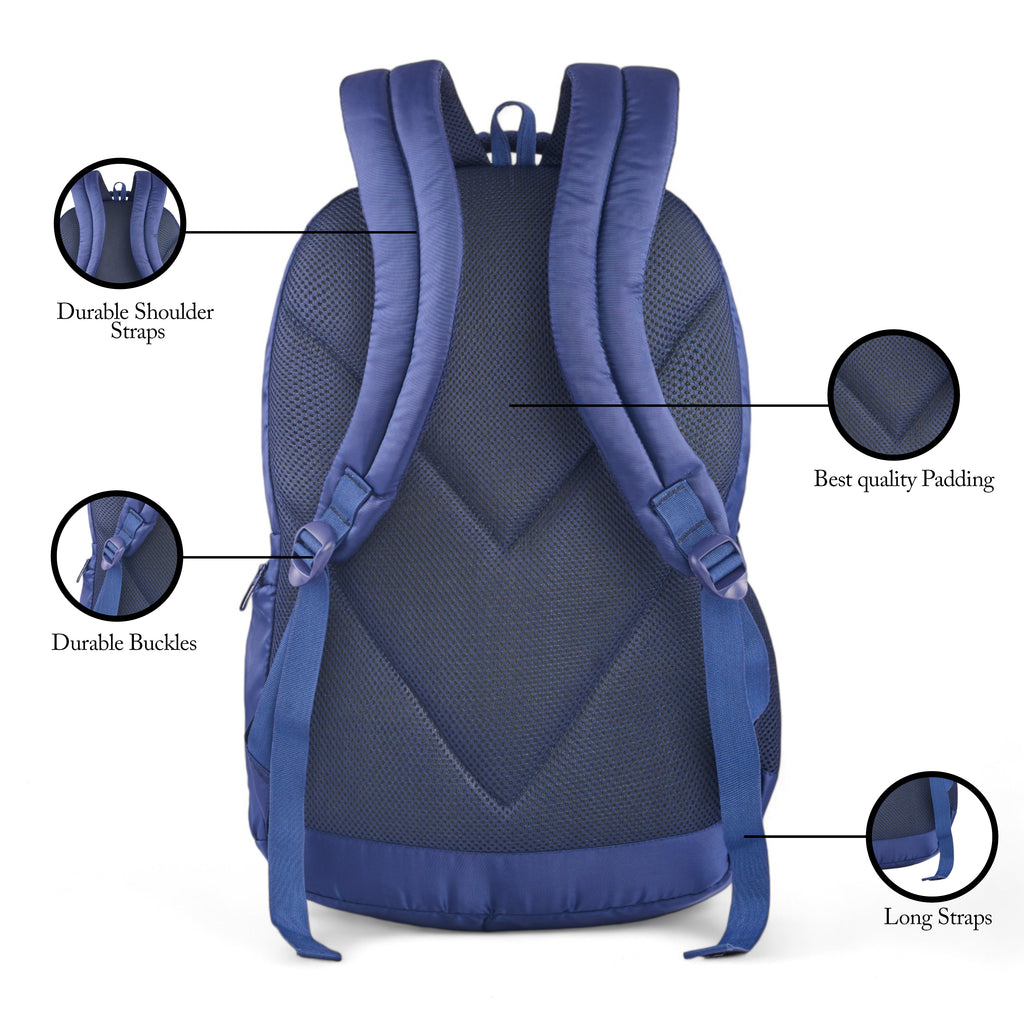 REGULAR BACK PACK FLOW-19"(35 LTR) NAVY BLUE