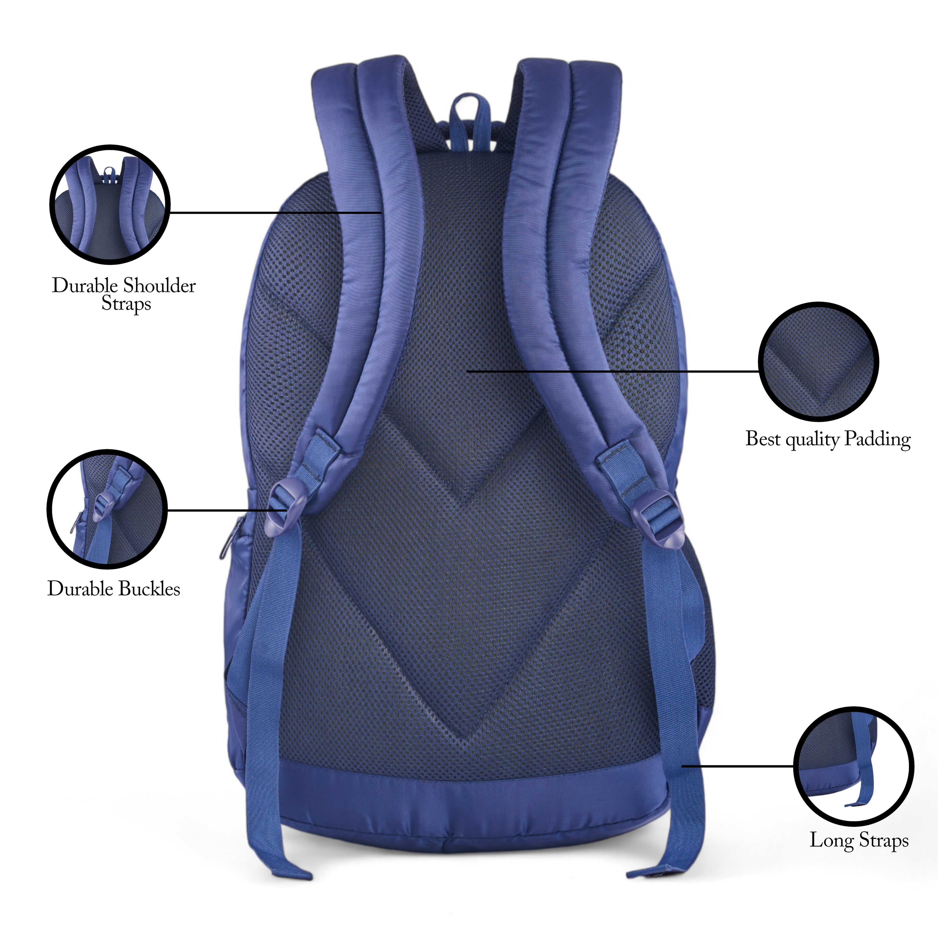 REGULAR BACK PACK FLOW-19"(35 LTR) NAVY BLUE