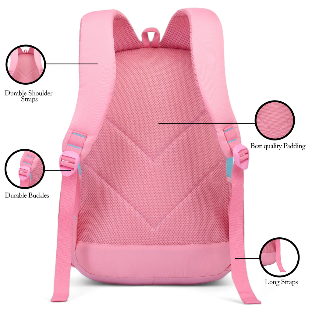 SCHOOL BAG YANA-17"(22 LTR) SKY BLUE & PINK