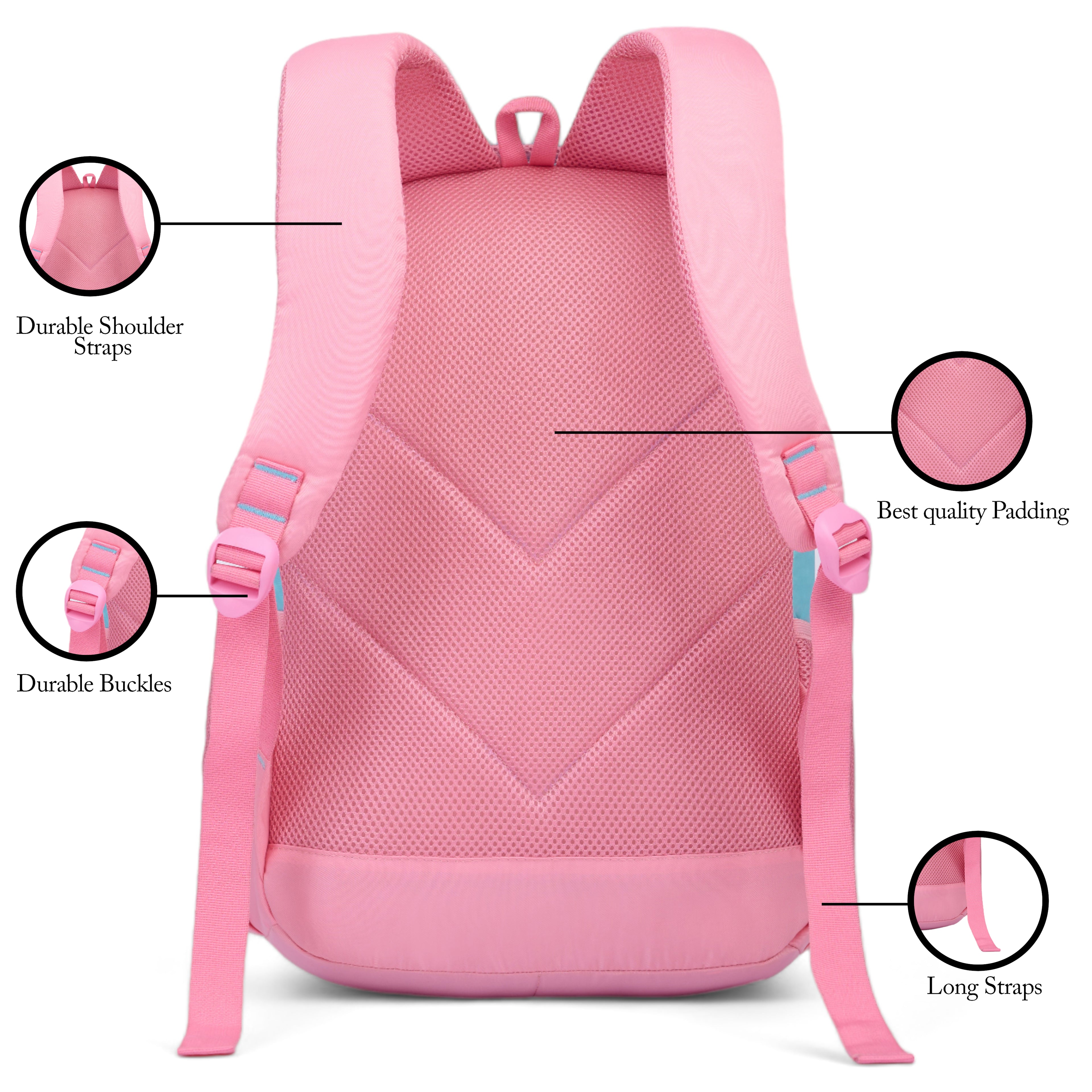 SCHOOL BAG YANA-17"(22 LTR) SKY BLUE & PINK