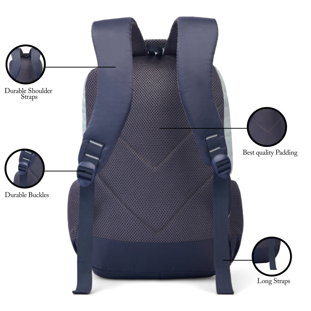 SCHOOL BAG SUPER KID-17"(22 LTR) GREY & PESTA