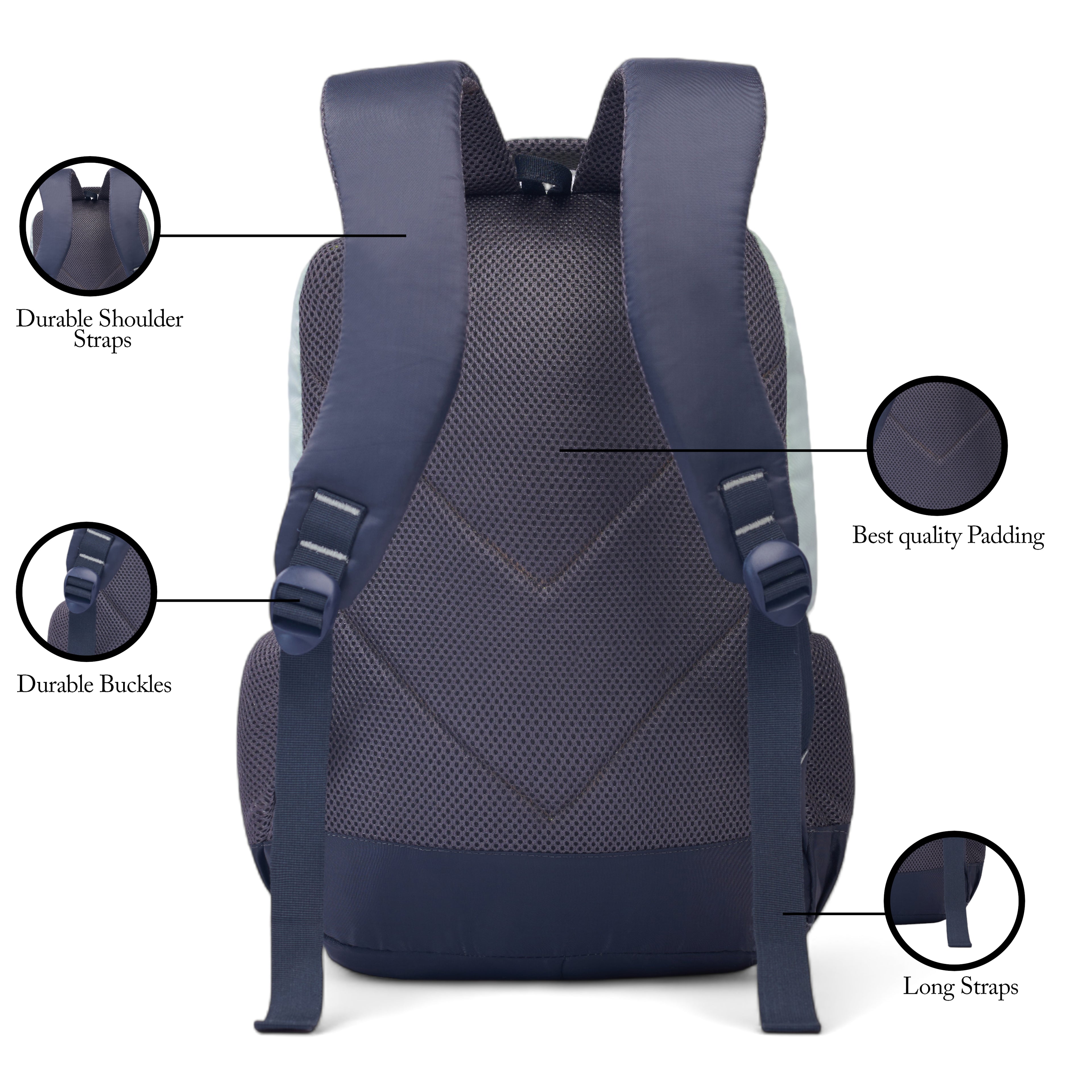 SCHOOL BAG SUPER KID-17"(22 LTR) GREY & PESTA
