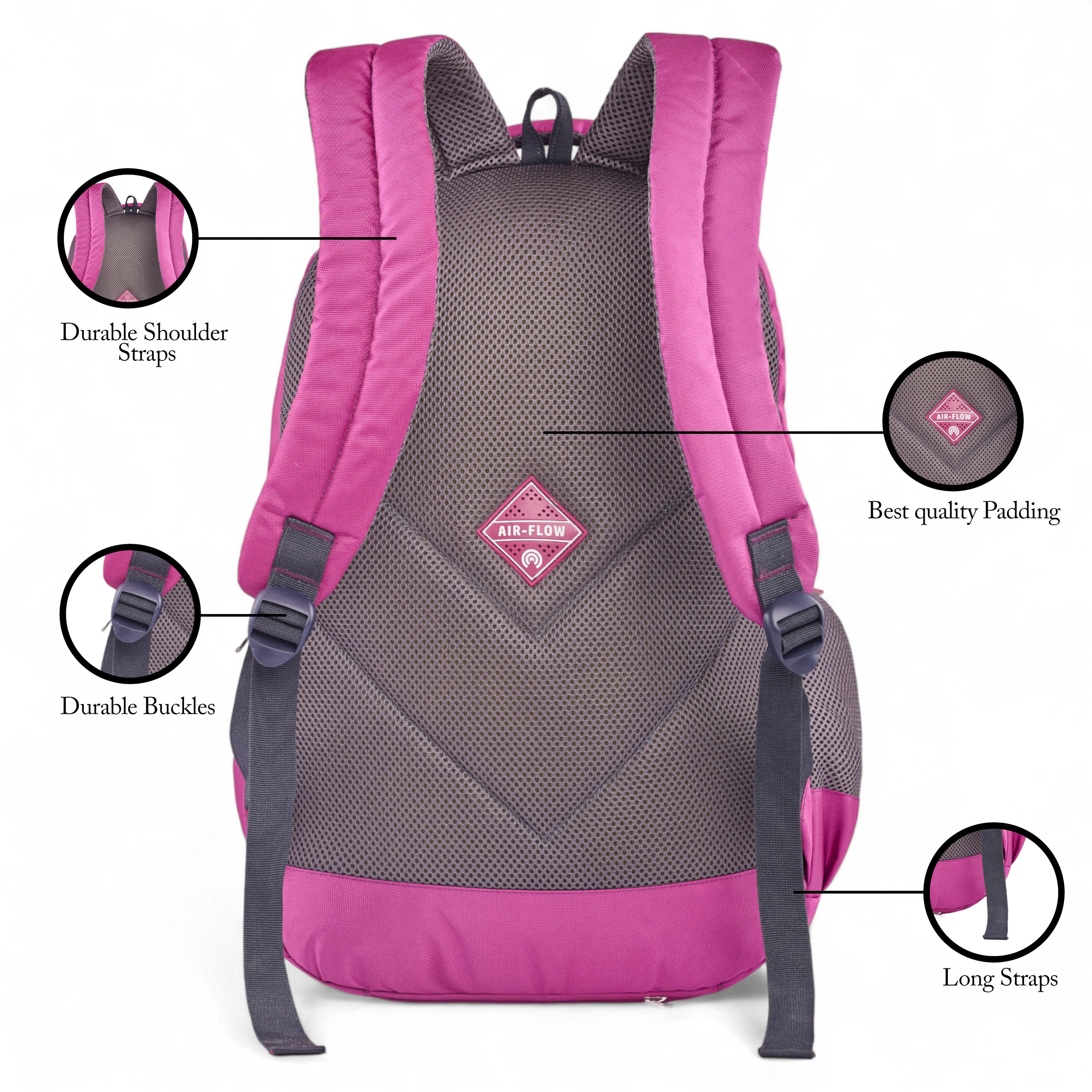 REGULAR BACK  PACK OPENSKY-19"(35 LTR) MAGENTA