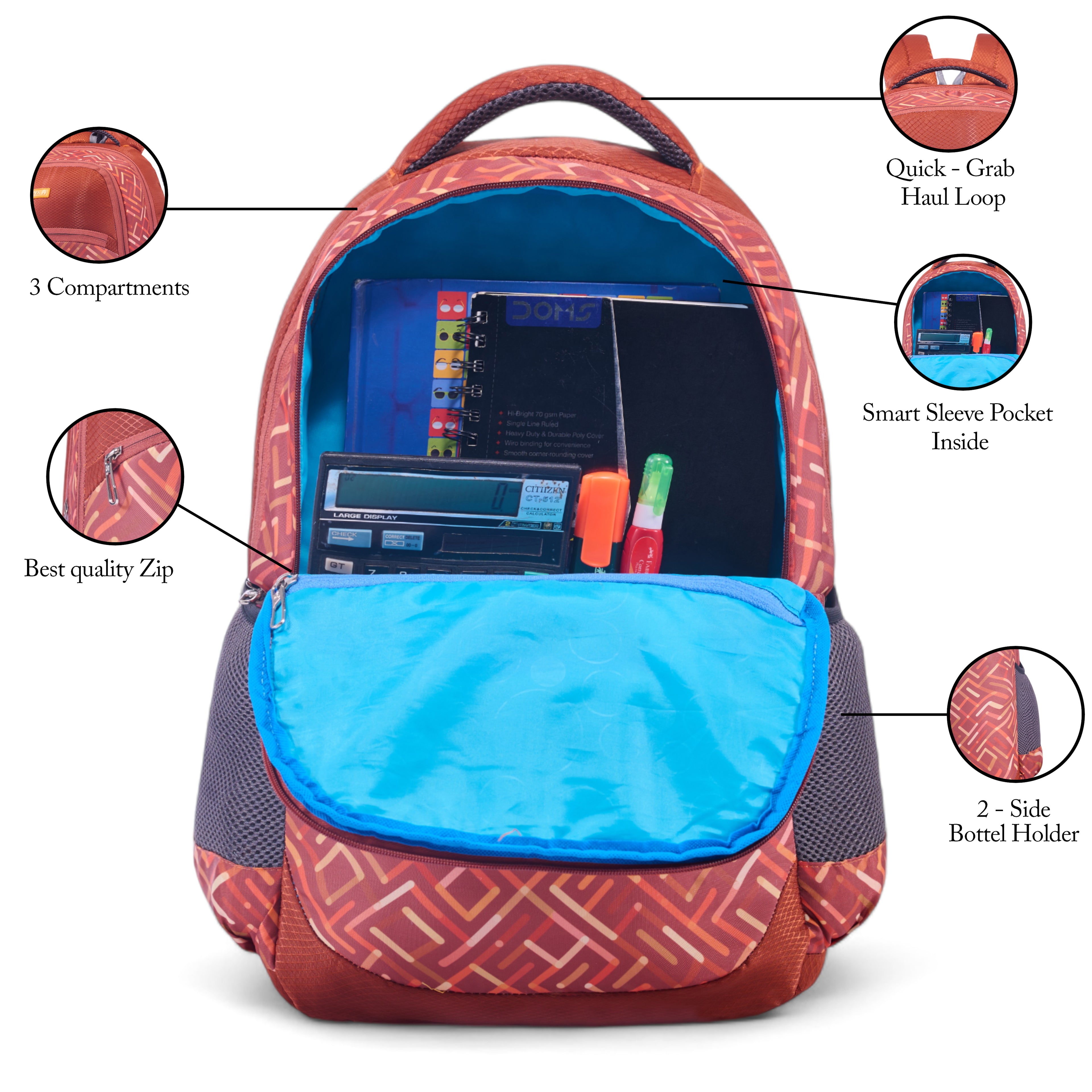 REGULAR BACK PACK SQUARE-19"(23 LTR) PANTONE ORANGE