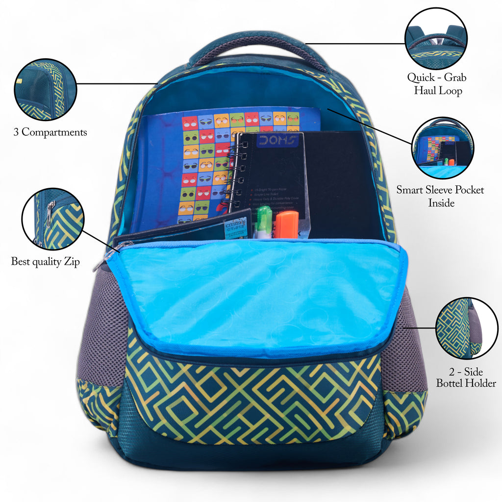 REGULAR BACK PACK SQUARE-19"(23 LTR) PANTONE GREEN