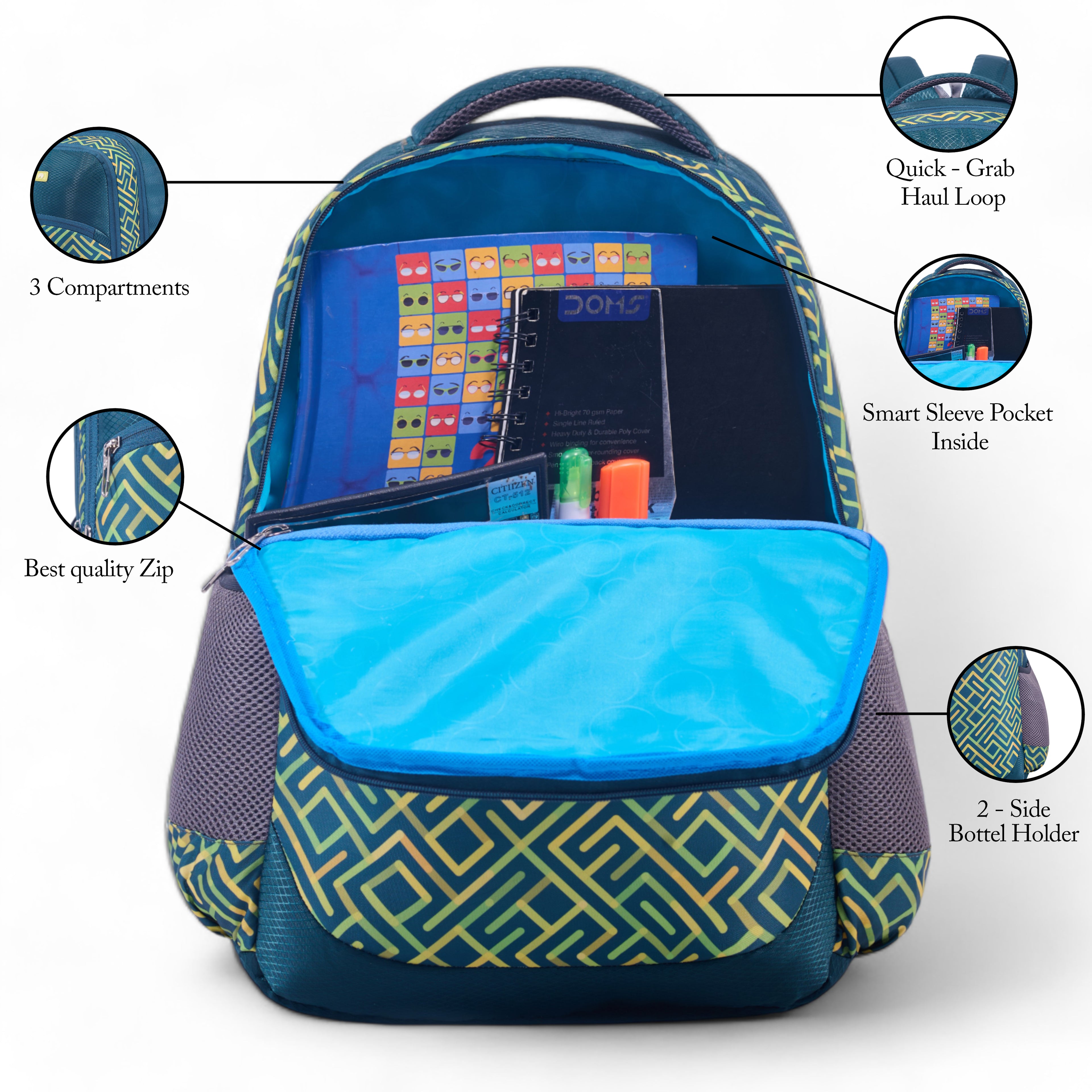 REGULAR BACK PACK SQUARE-19"(23 LTR) PANTONE GREEN