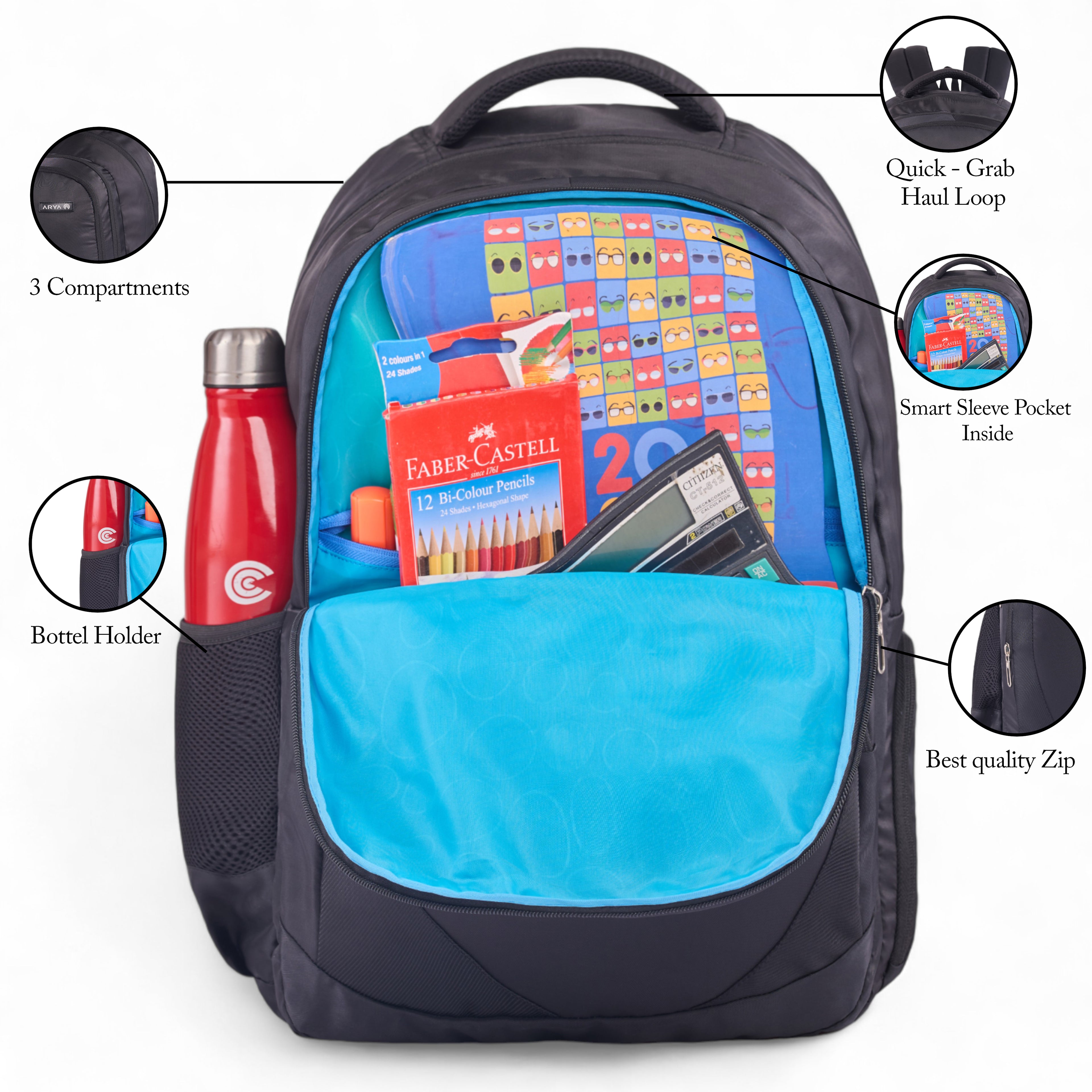 REGULAR BACK PACK FLOW-19"(35 LTR) BLACK