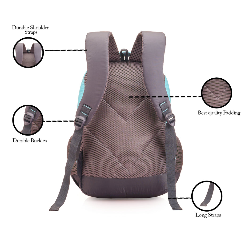 SCHOOL BAG IRON MAN-17"(22 LTR) GREY & SKY BLUE