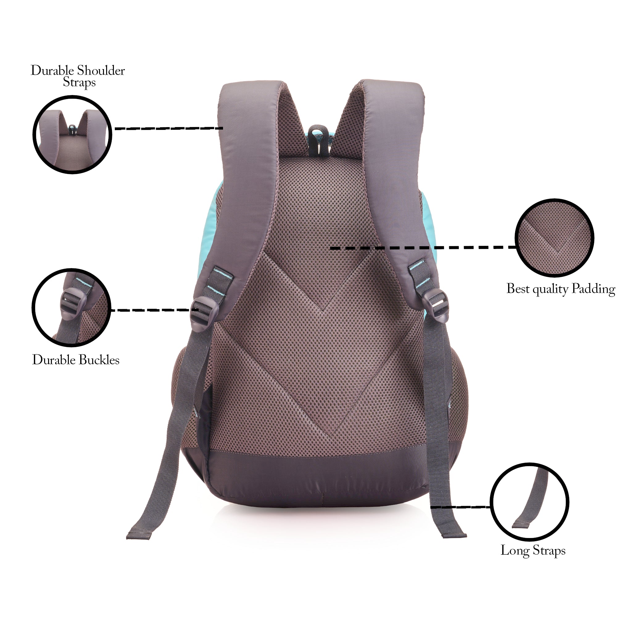 SCHOOL BAG IRON MAN-17"(22 LTR) GREY & SKY BLUE