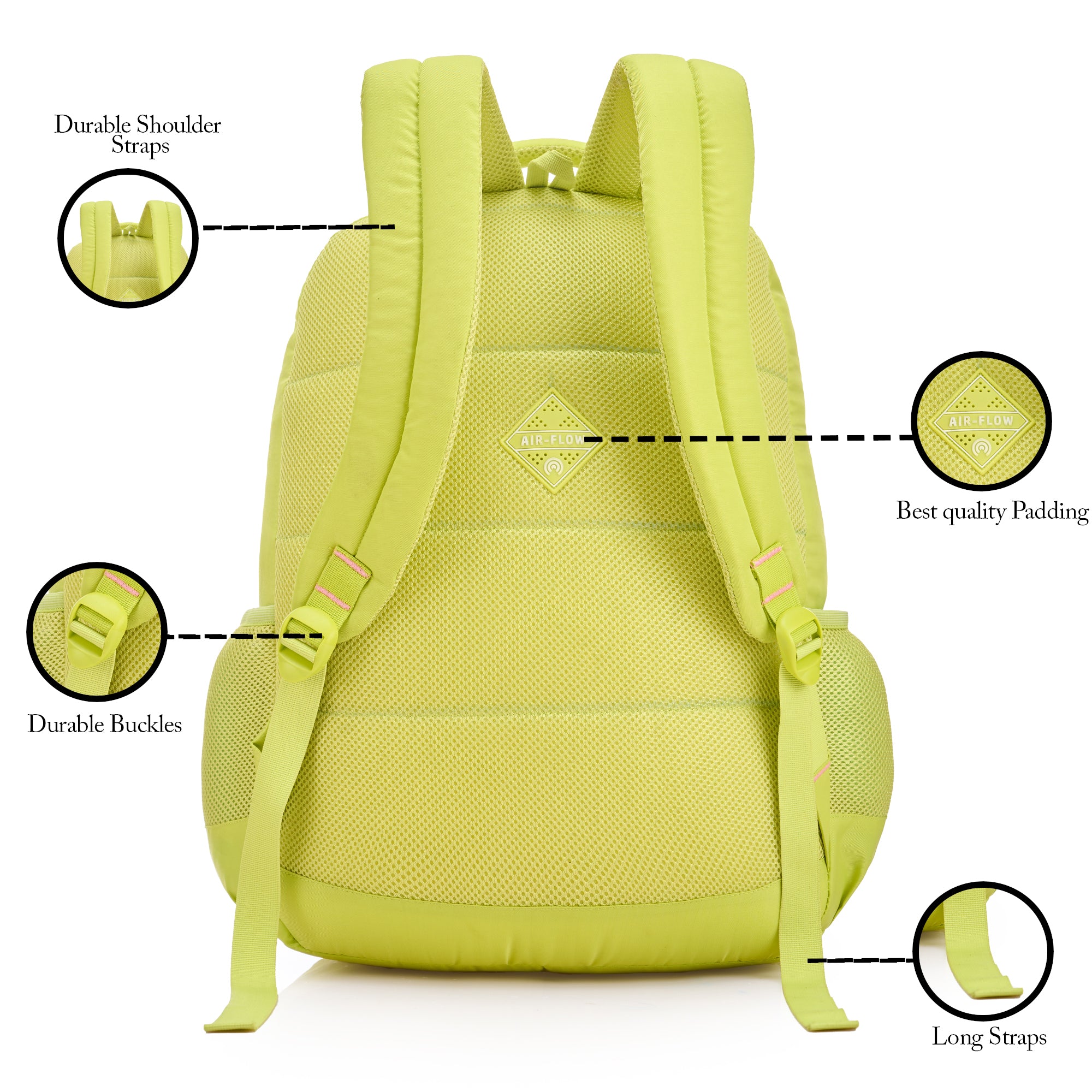 REGULAR BACK PACK LINDA-19"(32 LTR) PARROT GREEN