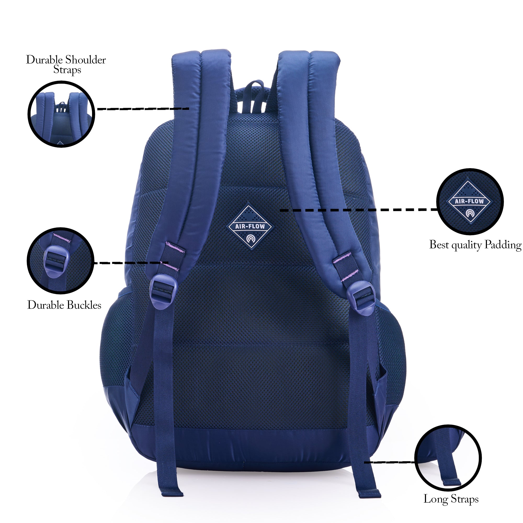 REGULAR BACK PACK LINDA-19"(32 LTR) NAVY BLUE