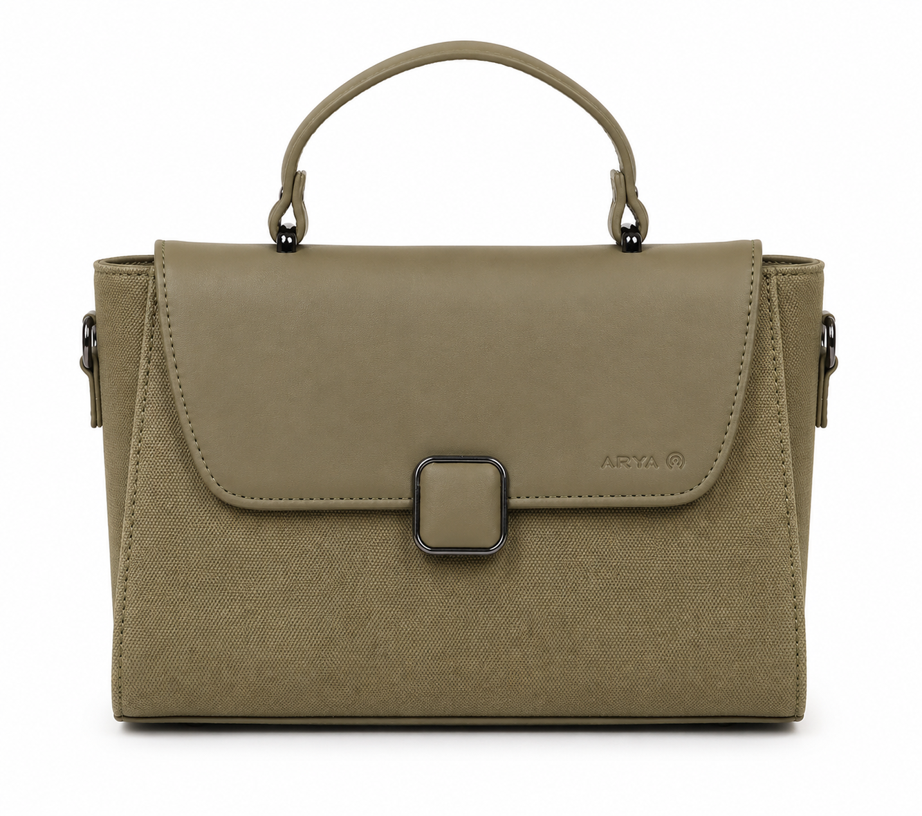 Oishi Olive Green ladies handbag - front view