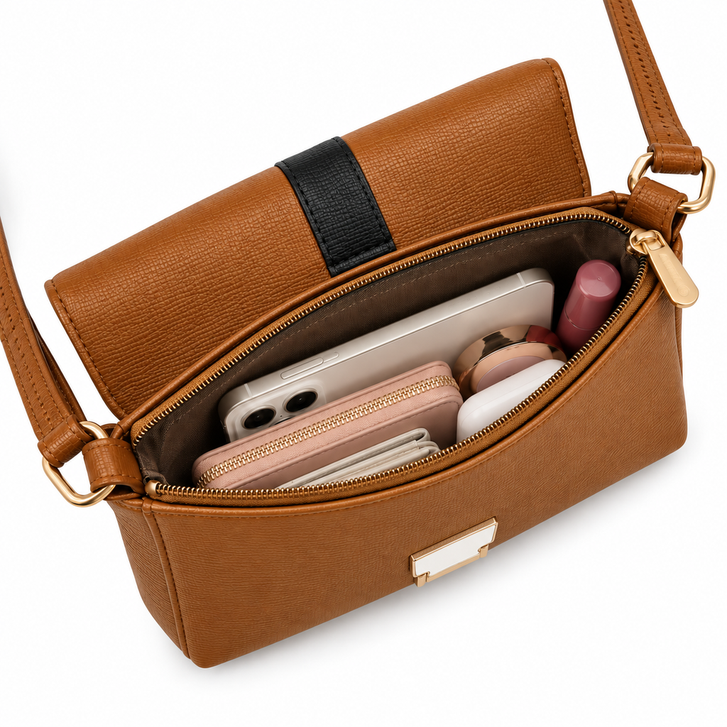 Villa Sling Handbag in tan, alternate view