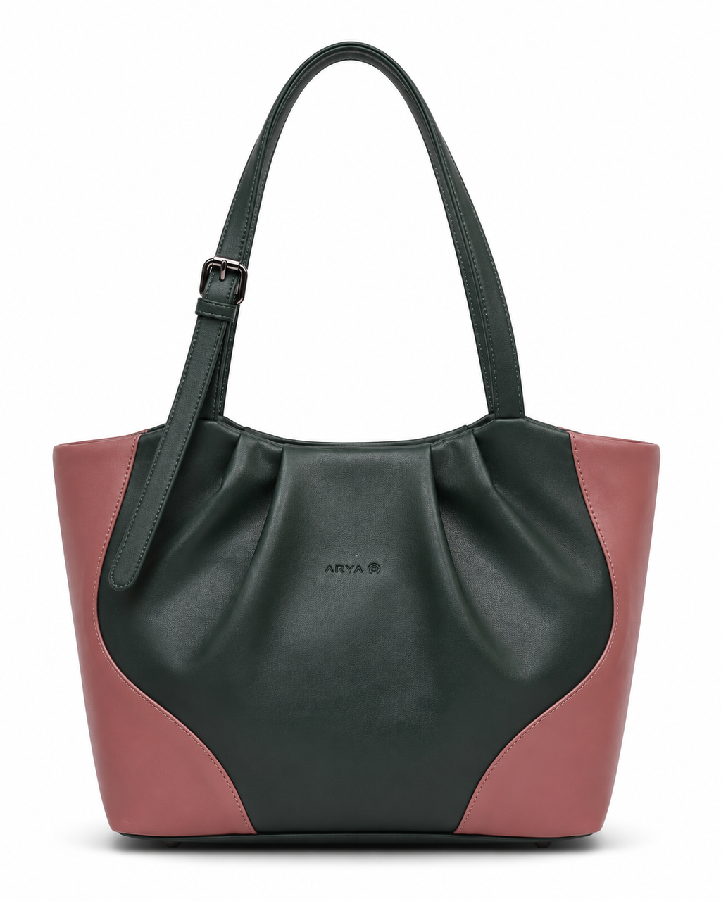 Juhi Dark Green/Pink ladies handbag - front view