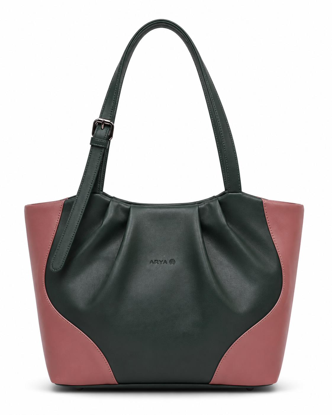 Juhi Dark Green/Pink ladies handbag - front view