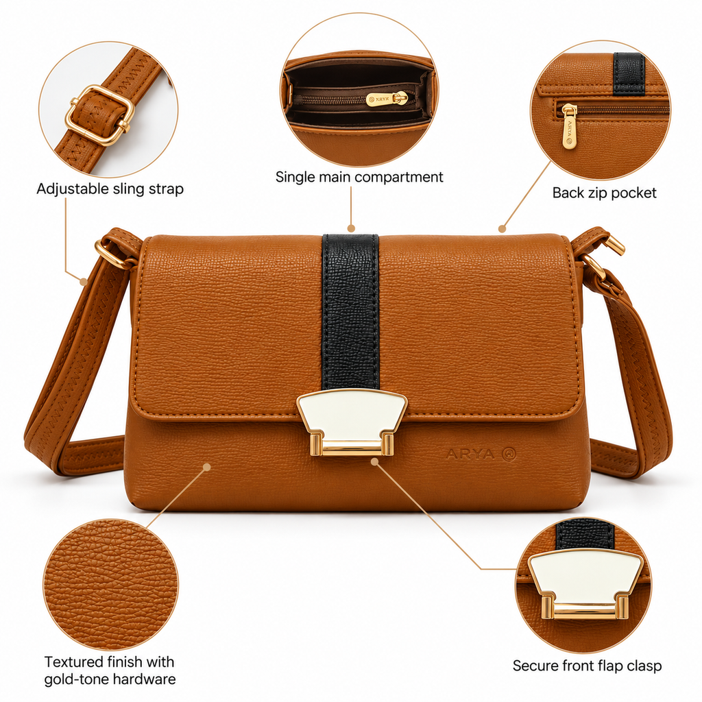 Villa Sling Handbag in tan, alternate view