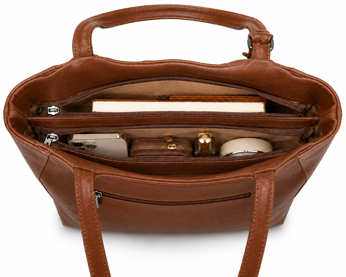 Juhi Brown/Blue ladies handbag - detail view