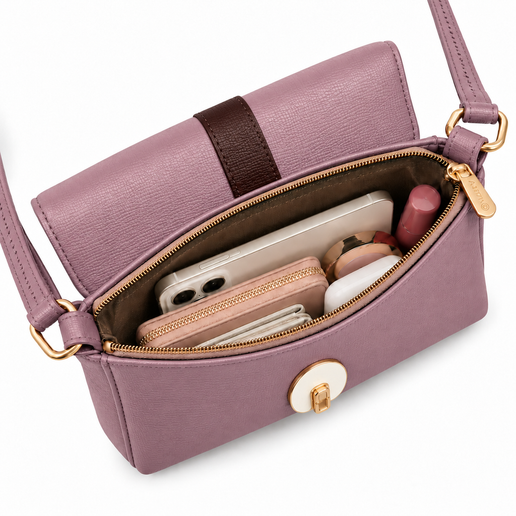 Villa Sling Handbag in lavender, alternate view