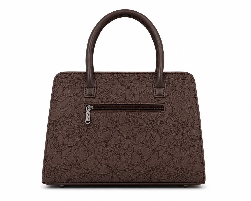 Saanvi Dark Brown ladies handbag - angle view
