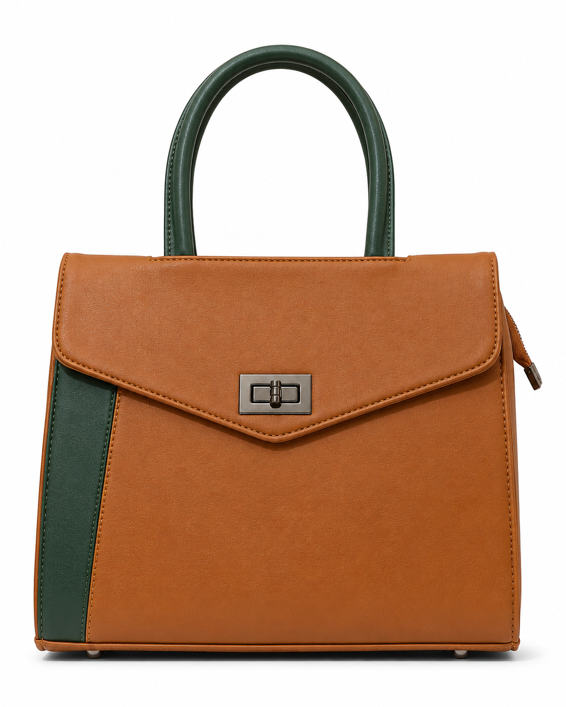 Rashmi Brown/Green ladies handbag - front view