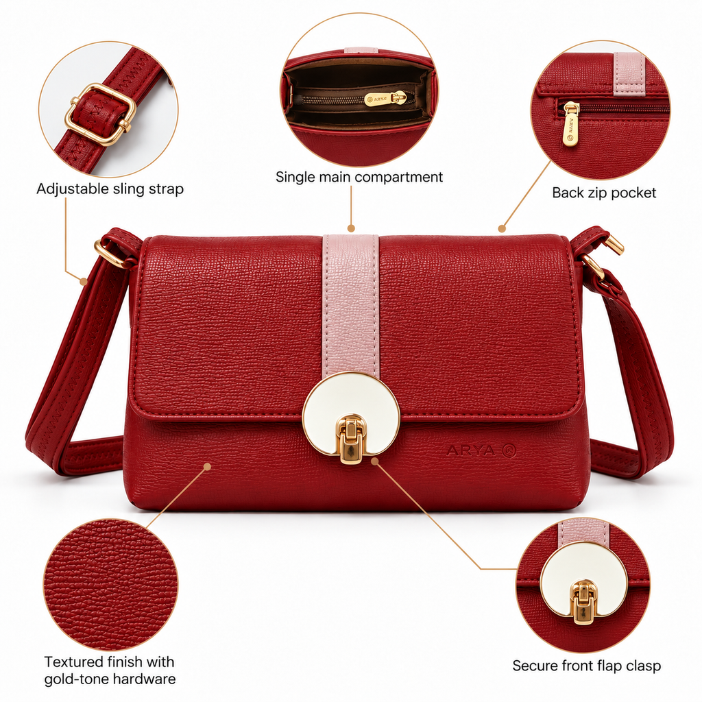 Villa Sling Handbag in red