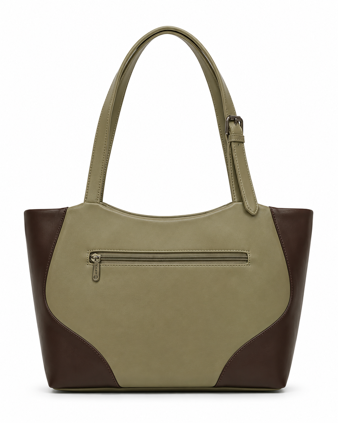 Juhi Olive Green/Dark Brown ladies handbag - angle view