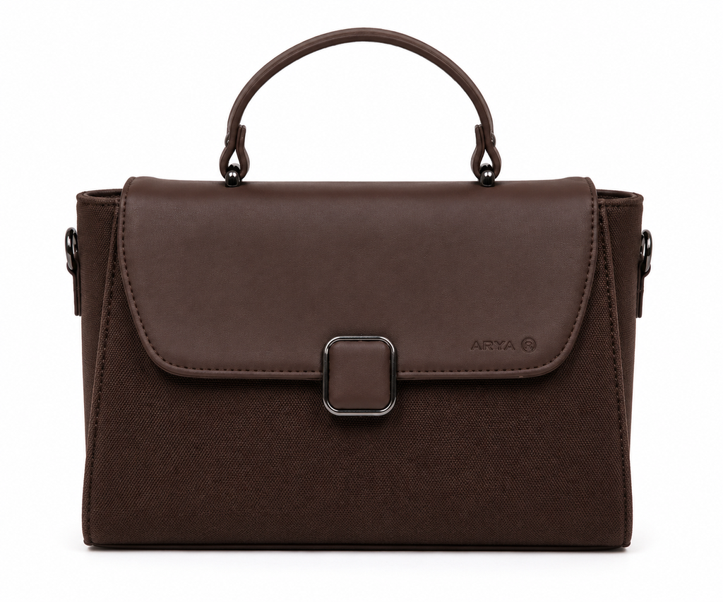 Oishi Dark Brown ladies handbag - front view