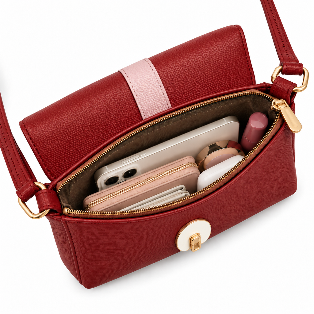 Villa Sling Handbag in red, alternate view