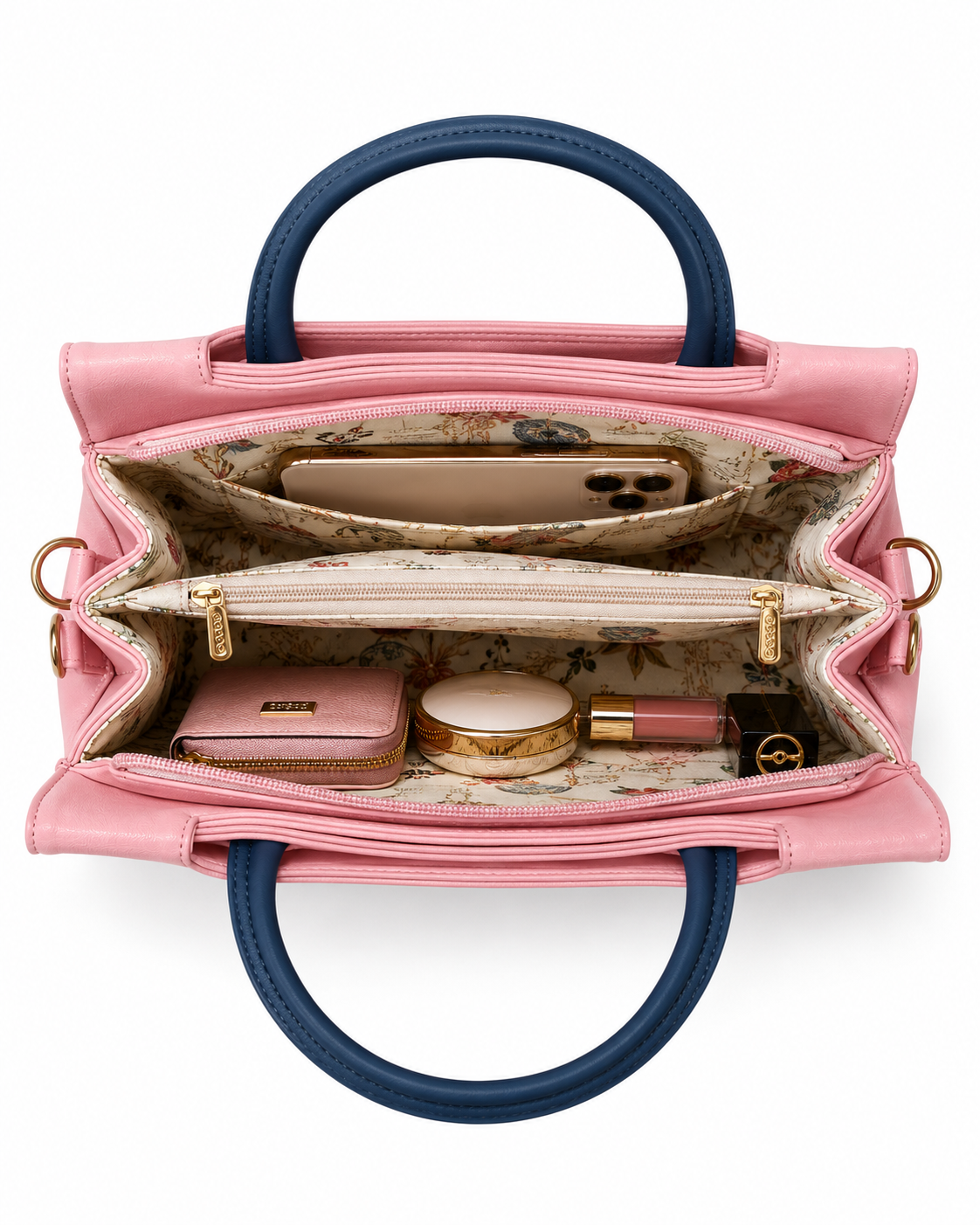 Rashmi Pink/Blue ladies handbag - detail view