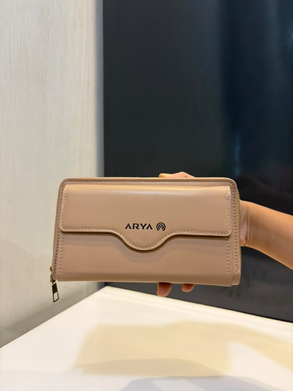 Arya SJ-24 purse in Nude Beige