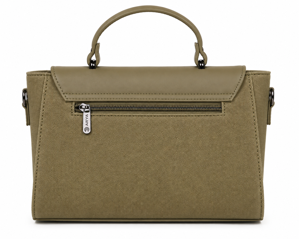 Oishi Olive Green ladies handbag - angle view