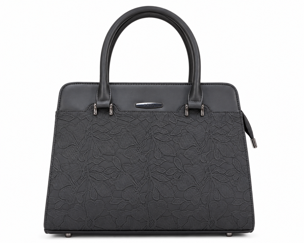 Saanvi Black ladies handbag - angle view