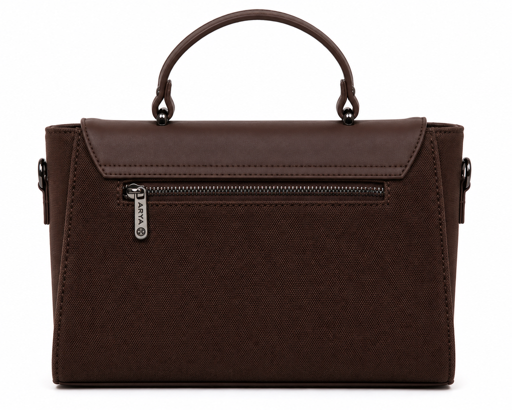 Oishi Dark Brown ladies handbag - angle view