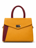 Rashmi Yellow/Maroon ladies handbag - front view