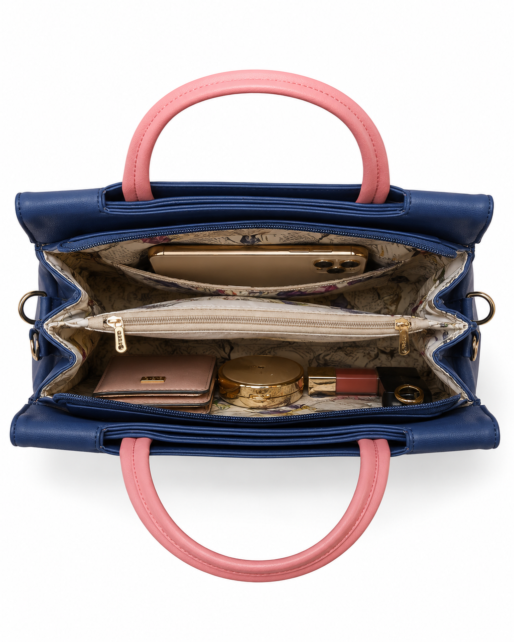 Rashmi Blue/Pink ladies handbag - detail view