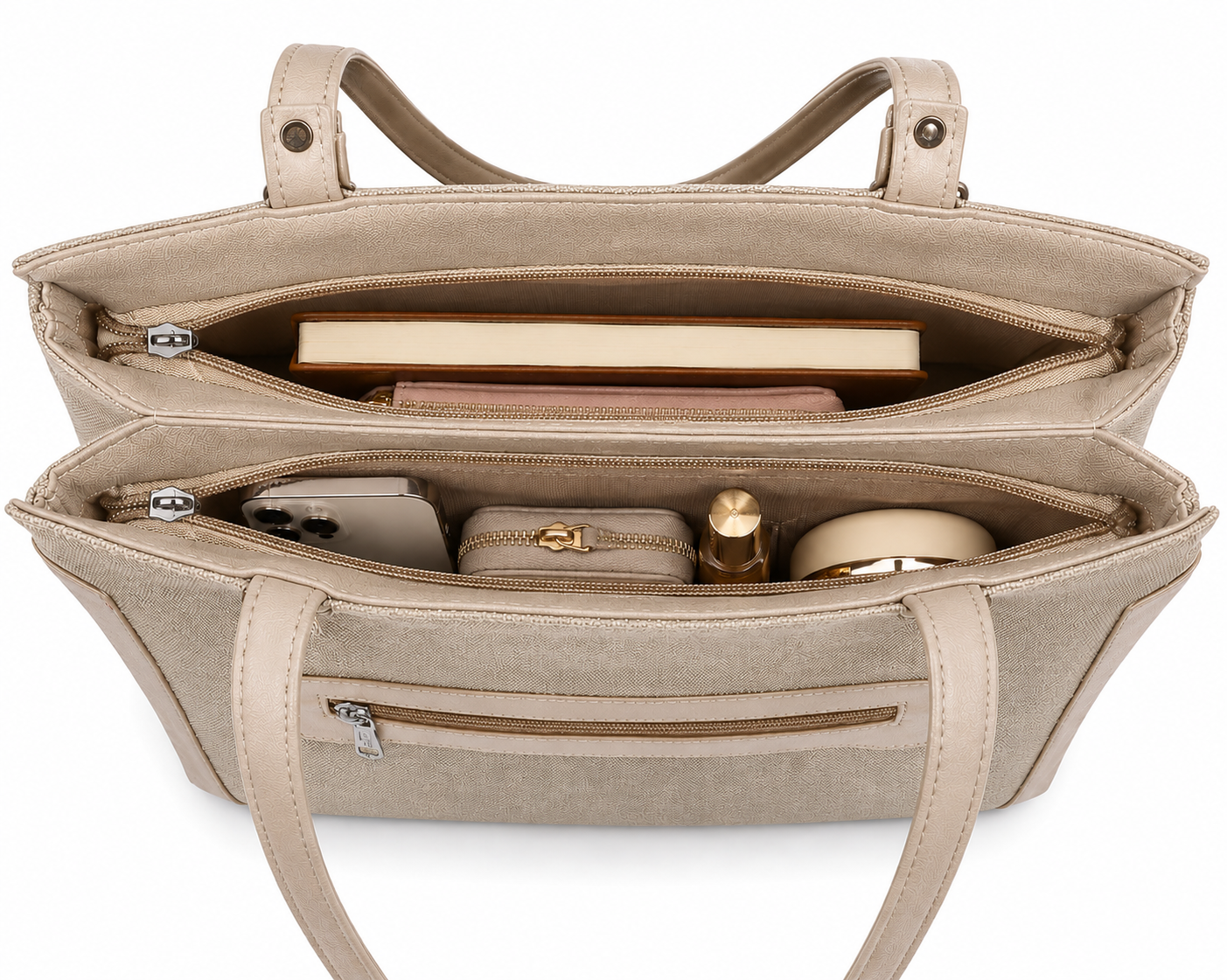 Mahira Cream ladies handbag - angle view