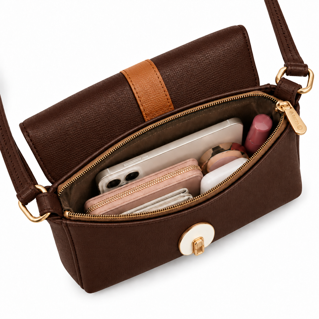 Villa Sling Handbag in brown, alternate view