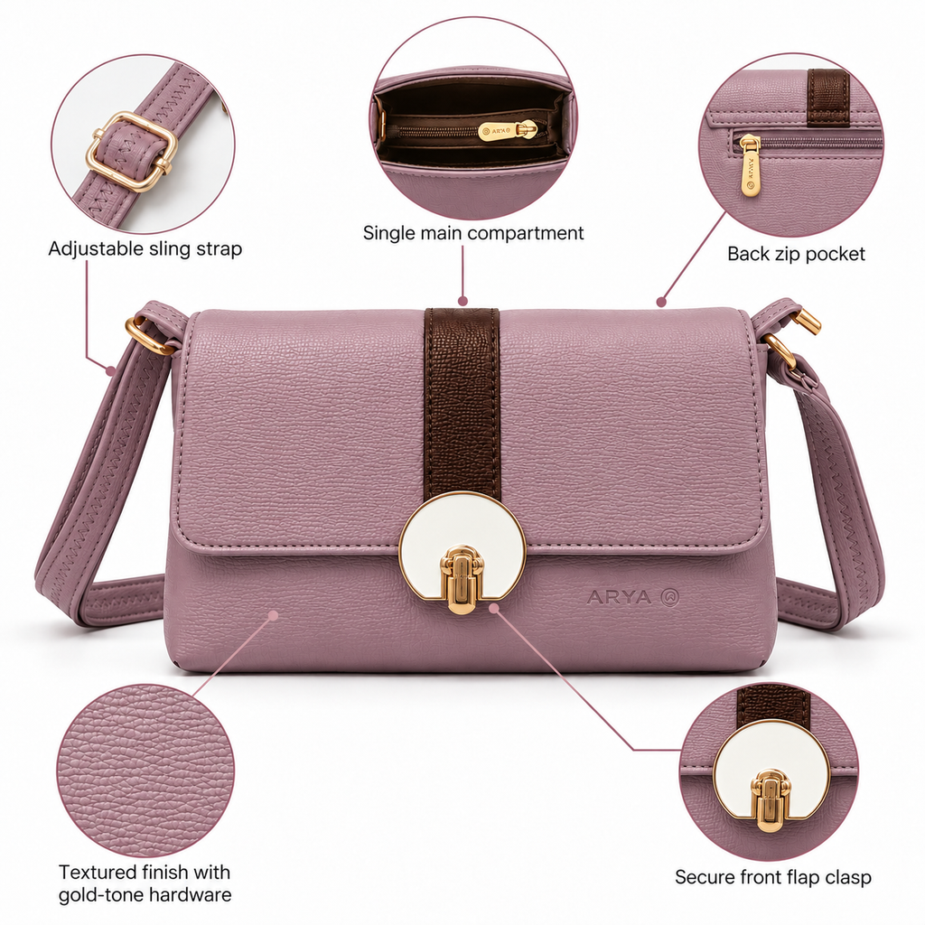 Villa Sling Handbag in lavender