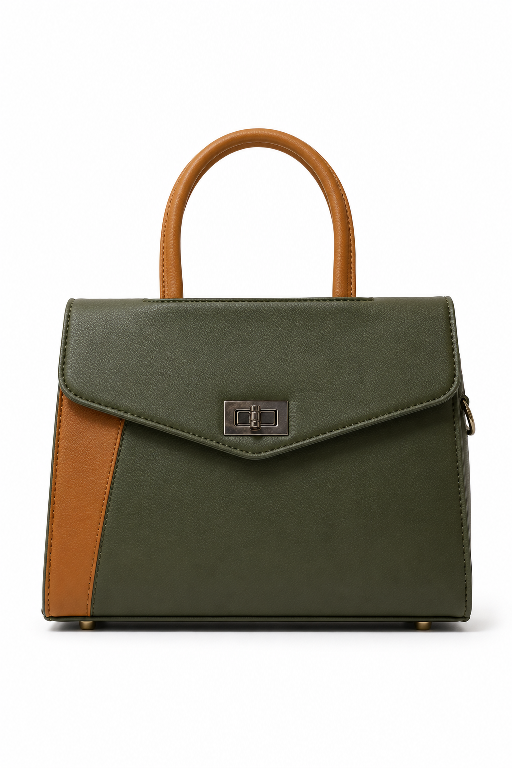 Rashmi Green/Brown ladies handbag - front view