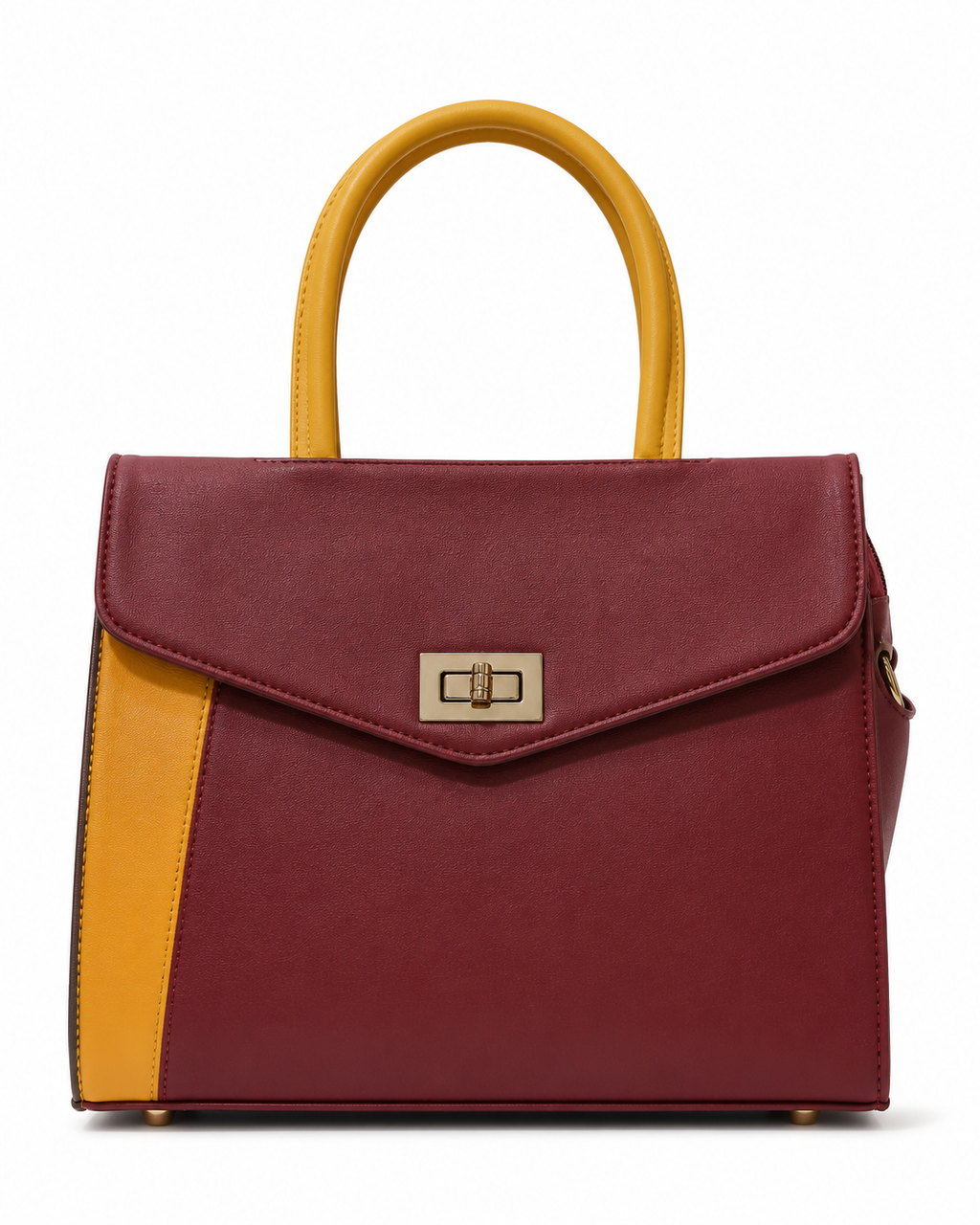 Rashmi Burgundy/Yellow ladies handbag - front view