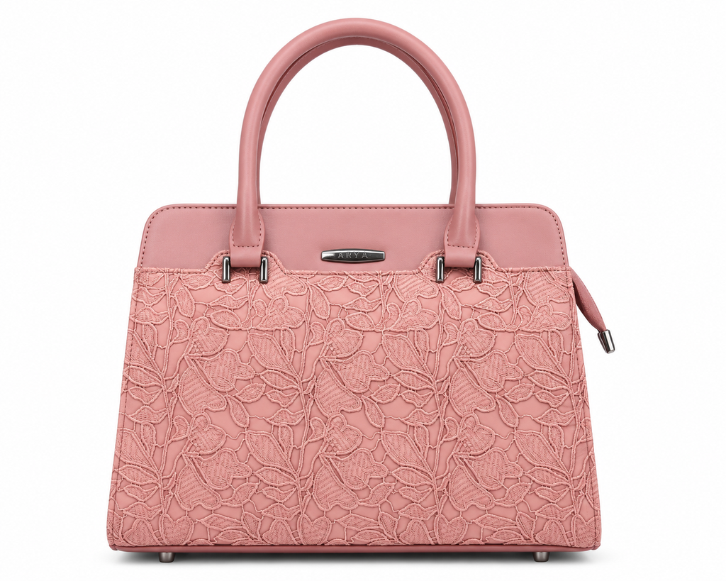 Saanvi Pink ladies handbag - front view