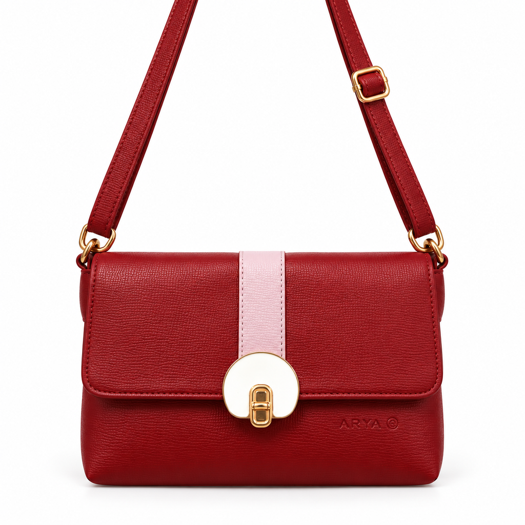 Villa Sling Handbag in red, alternate view