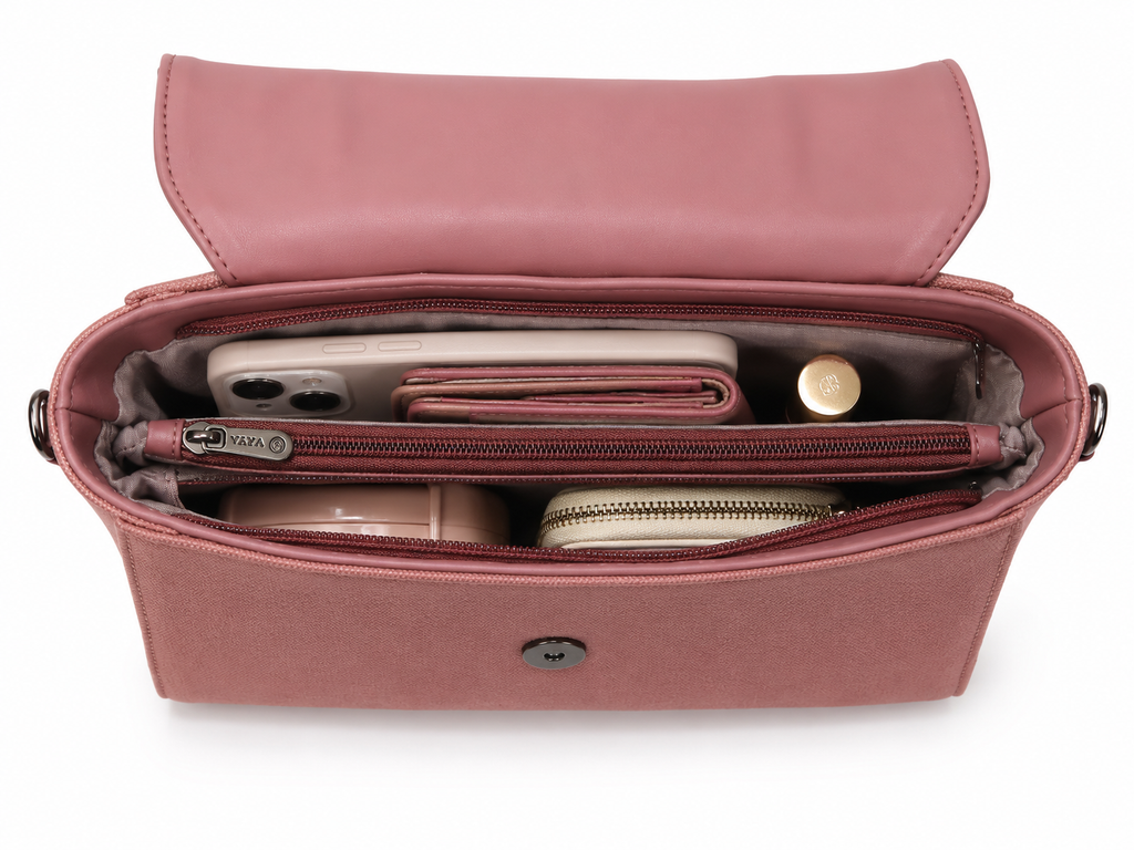 Oishi Dusky Pink ladies handbag - detail view