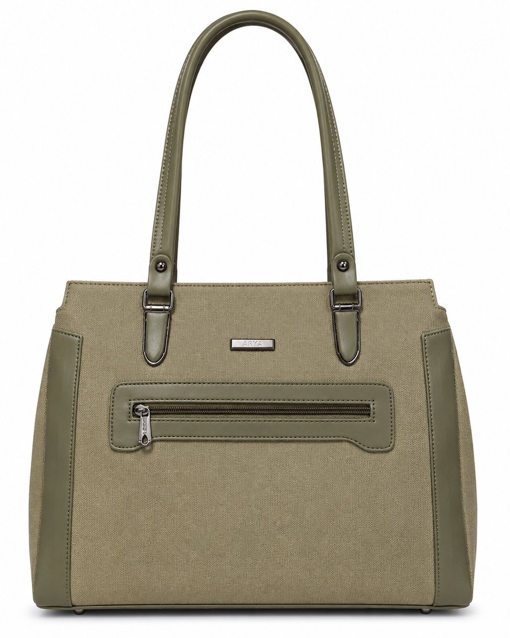 Mahira Olive Green ladies handbag - front view