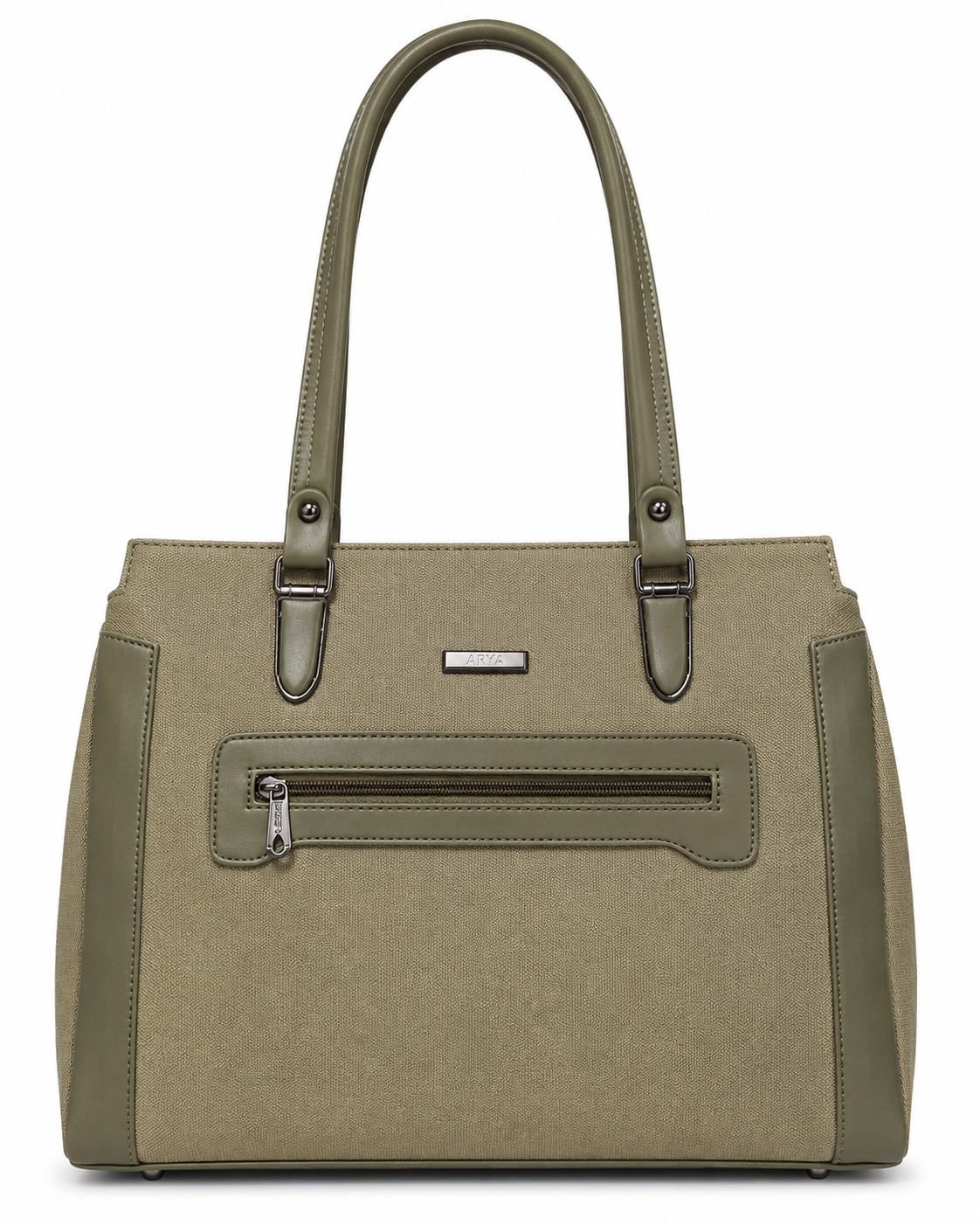 Mahira Olive Green ladies handbag - front view