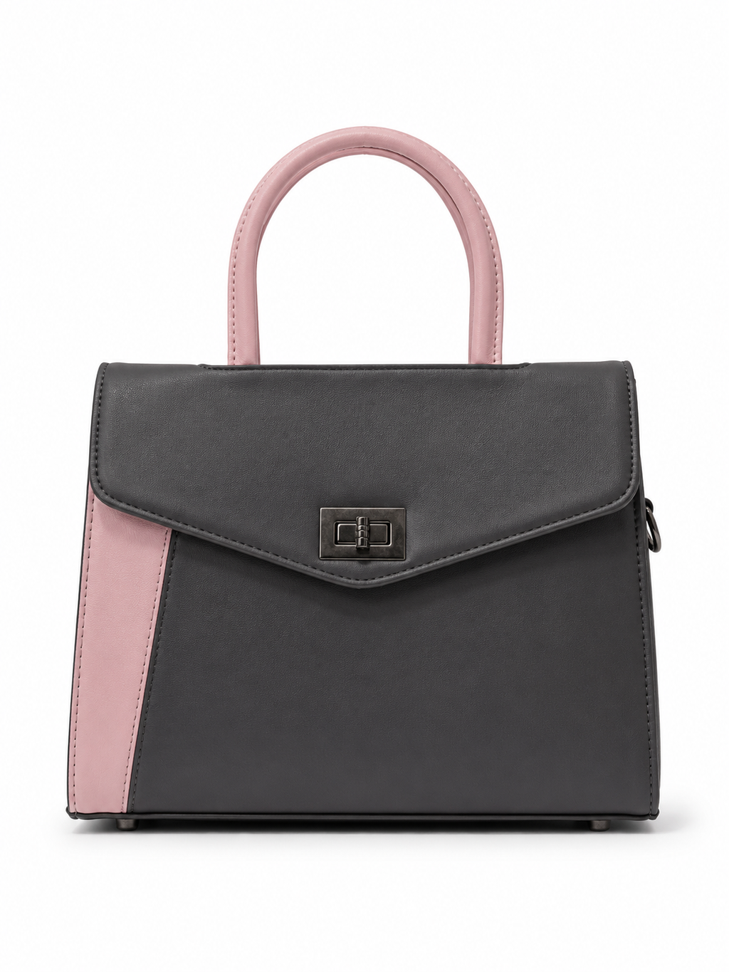 Rashmi Black/Lavender ladies handbag - front view