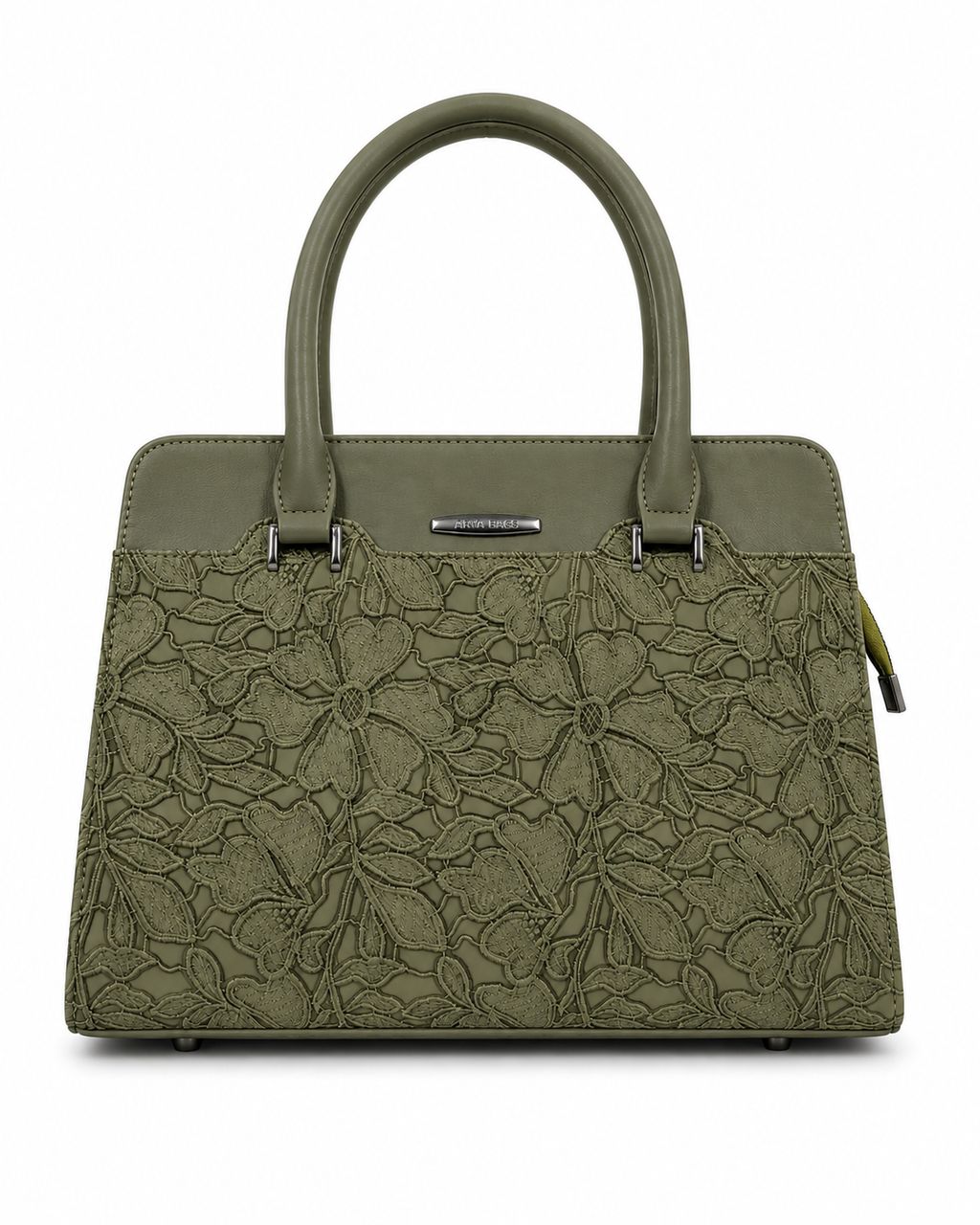 Saanvi Olive Green ladies handbag - front view