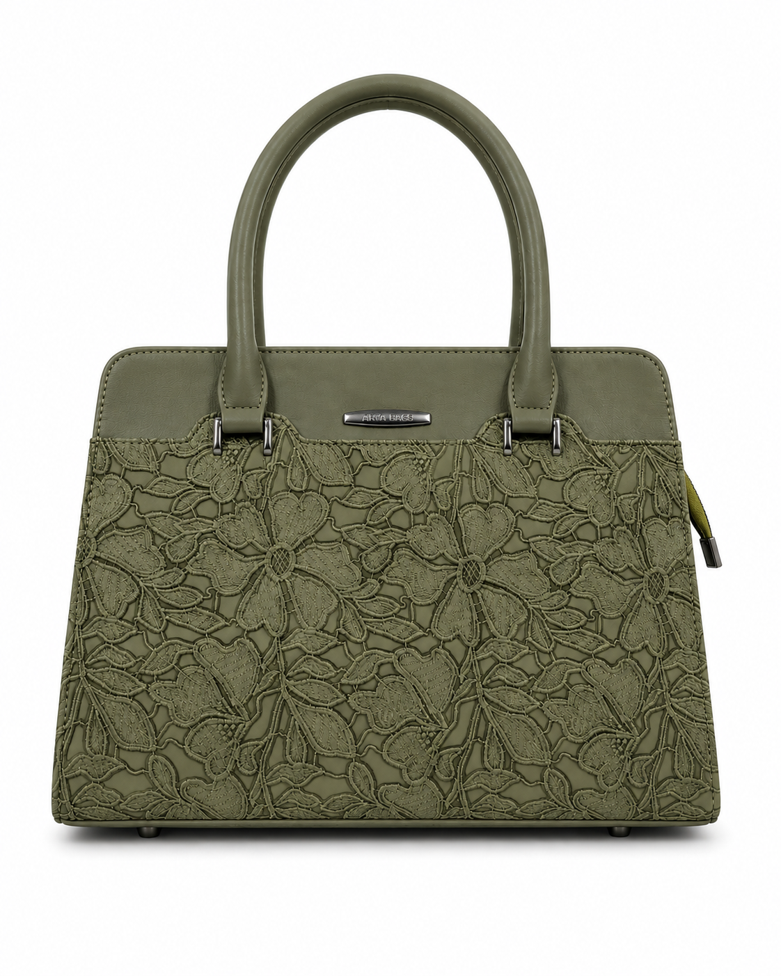 Saanvi Olive Green ladies handbag - front view